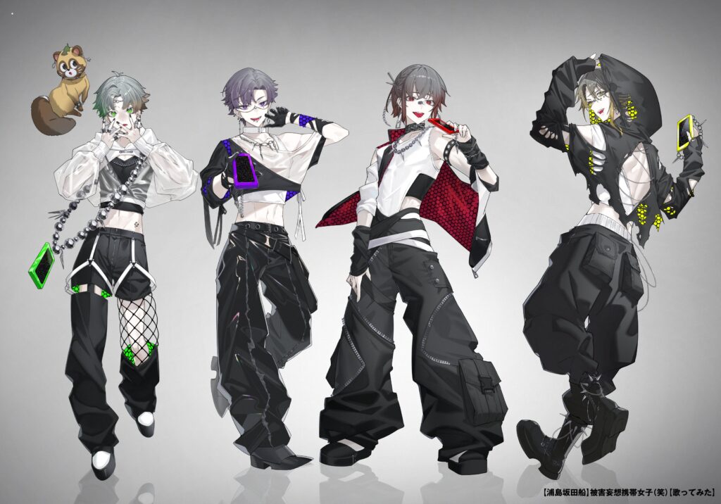 【浦島坂田船】被害妄想携帯女子（笑）【歌ってみた】MV用イラスト　2025年10月