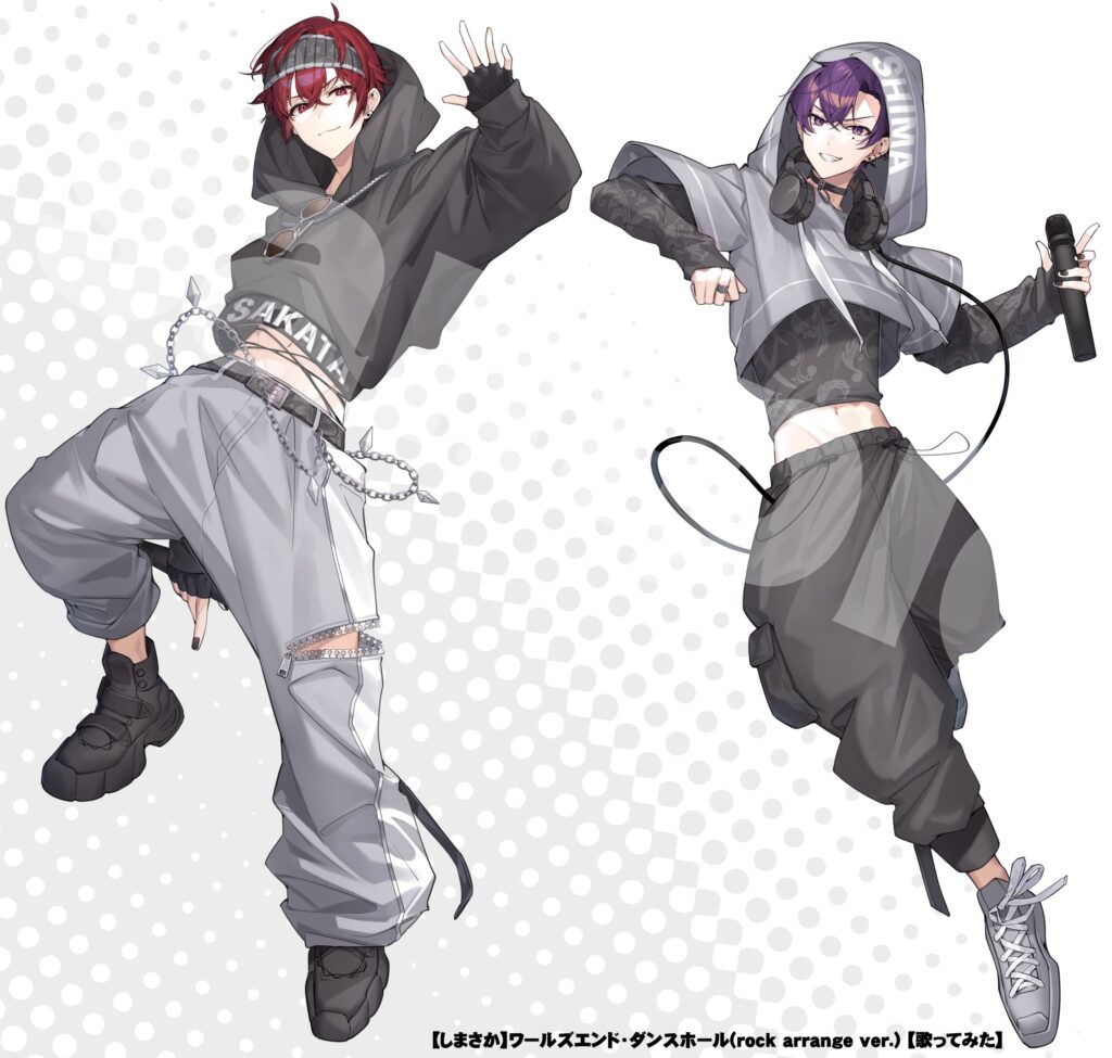 志麻様×となりの坂田。様「ワールズエンド・ダンスホール(rock arrange ver.) 【歌ってみた】」MV用イラスト　2024年12月