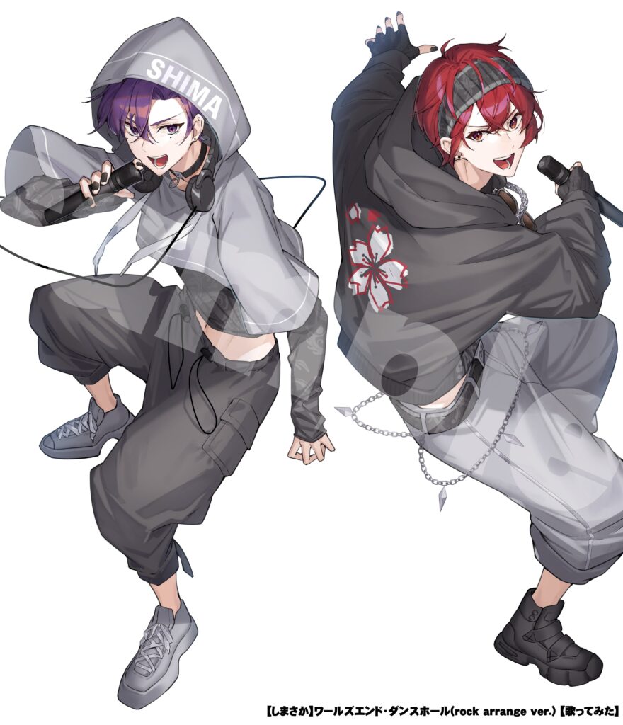 志麻様×となりの坂田。様「ワールズエンド・ダンスホール(rock arrange ver.) 【歌ってみた】」MV用イラスト　2024年12月