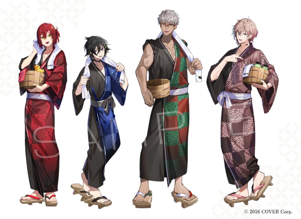 ホロスターズ×極楽湯　等身イラスト　2024年1月